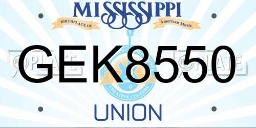 GEK8550 Mississippi License Plate
