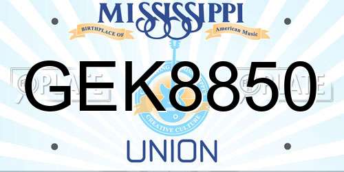 GEK8850 Mississippi License Plate