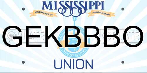 GEKBBBO Mississippi License Plate
