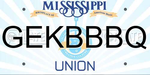 GEKBBBQ Mississippi License Plate