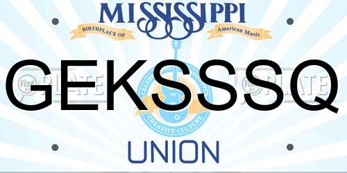 GEKSSSQ Mississippi License Plate