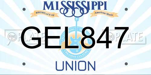 GEL847 Mississippi License Plate