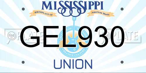 GEL930 Mississippi License Plate