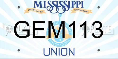 GEM113 Mississippi License Plate