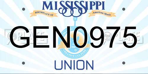 GEN0975 Mississippi License Plate