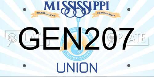 GEN207 Mississippi License Plate