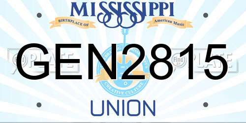 GEN2815 Mississippi License Plate