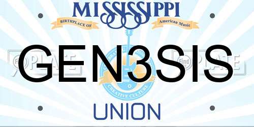 GEN3SIS Mississippi License Plate