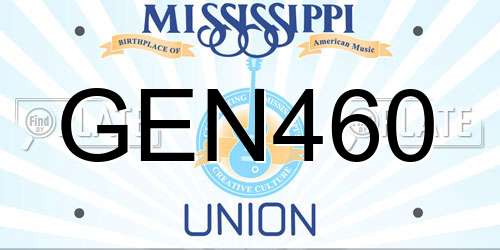 GEN460 Mississippi License Plate
