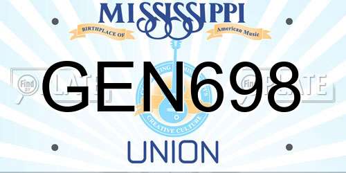GEN698 Mississippi License Plate