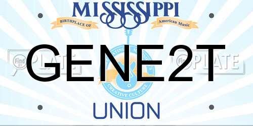 GENE2T Mississippi License Plate