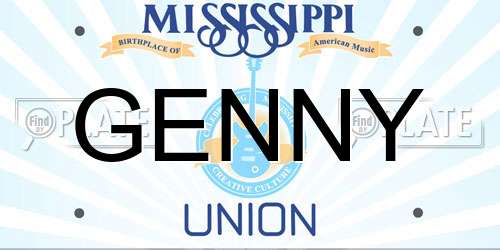 GENNY Mississippi License Plate
