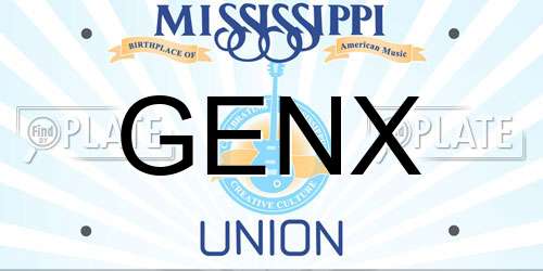 GENX Mississippi License Plate