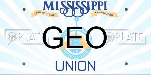 GEO Mississippi License Plate