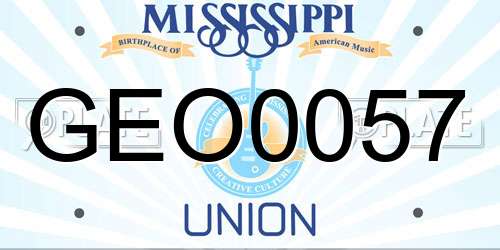 GEO0057 Mississippi License Plate
