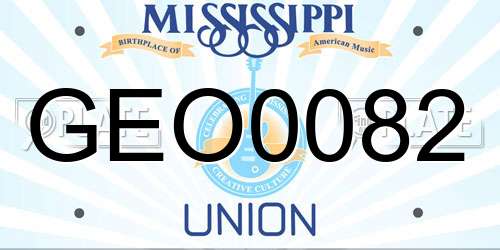 GEO0082 Mississippi License Plate