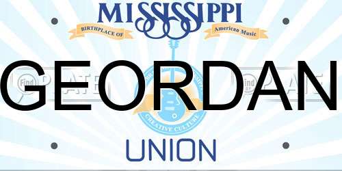 GEORDAN Mississippi License Plate