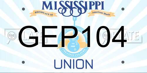 GEP104 Mississippi License Plate