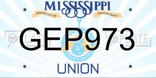 GEP973 Mississippi License Plate