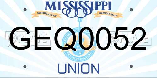 GEQ0052 Mississippi License Plate