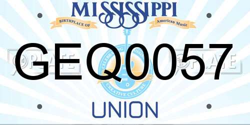 GEQ0057 Mississippi License Plate