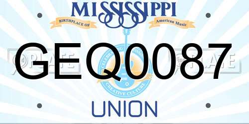 GEQ0087 Mississippi License Plate