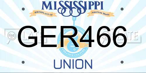 GER466 Mississippi License Plate