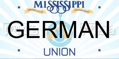 GERMAN Mississippi License Plate