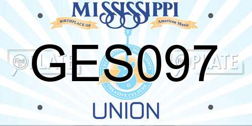 GES097 Mississippi License Plate