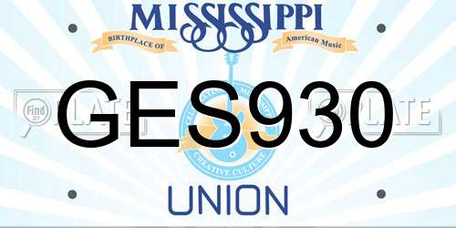 GES930 Mississippi License Plate