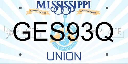 GES93Q Mississippi License Plate