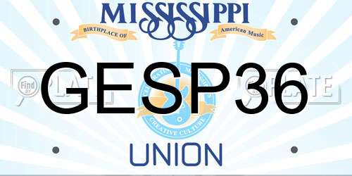 GESP36 Mississippi License Plate