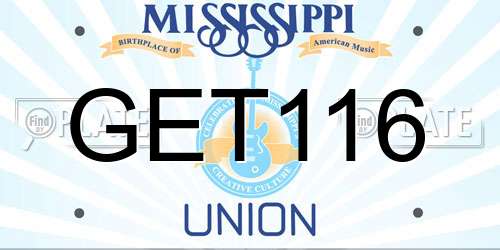 GET116 Mississippi License Plate