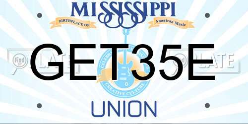 GET35E Mississippi License Plate