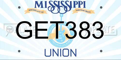 GET383 Mississippi License Plate