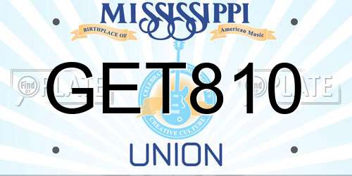 GET810 Mississippi License Plate
