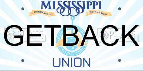 GETBACK Mississippi License Plate