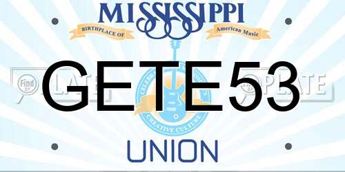 GETE53 Mississippi License Plate