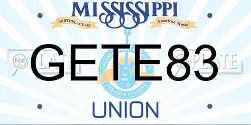 GETE83 Mississippi License Plate