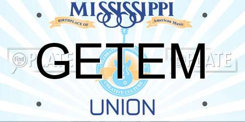 GETEM Mississippi License Plate