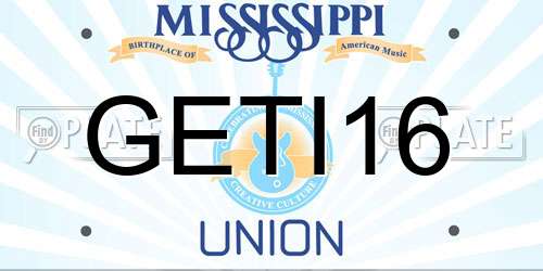 GETI16 Mississippi License Plate
