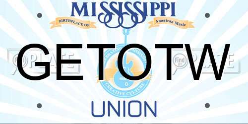 GETOTW Mississippi License Plate