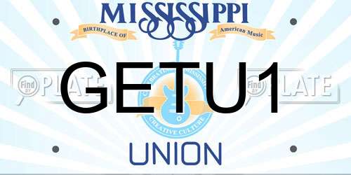 GETU1 Mississippi License Plate