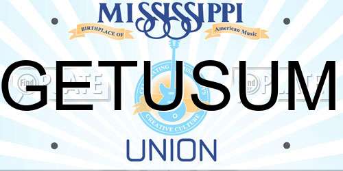GETUSUM Mississippi License Plate