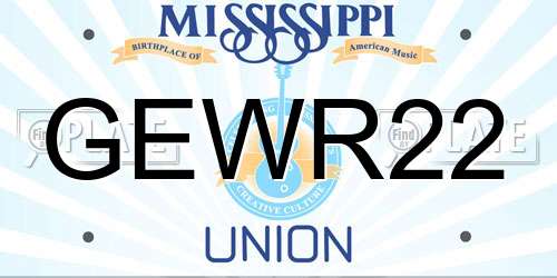 GEWR22 Mississippi License Plate