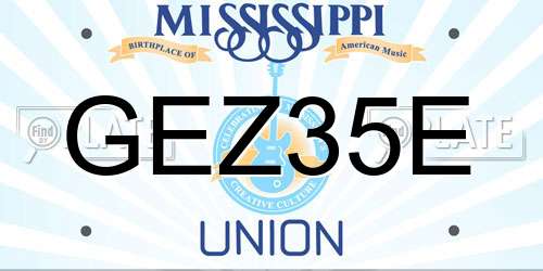 GEZ35E Mississippi License Plate