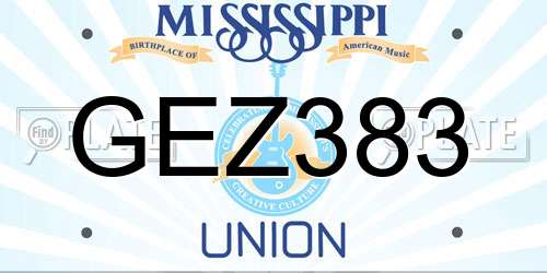 GEZ383 Mississippi License Plate