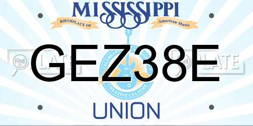 GEZ38E Mississippi License Plate