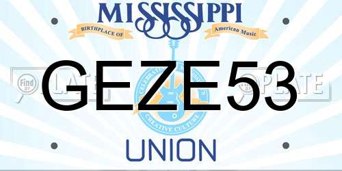 GEZE53 Mississippi License Plate