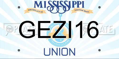 GEZI16 Mississippi License Plate